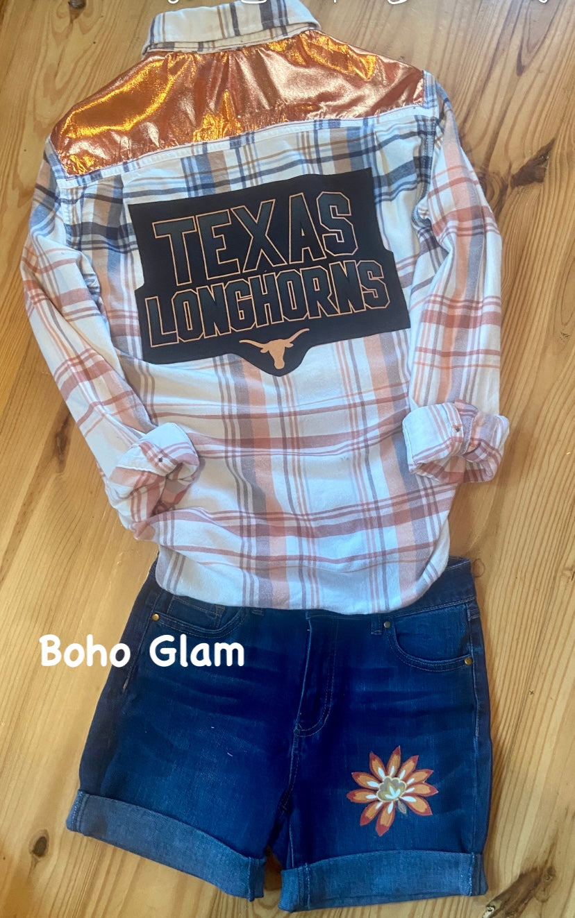 Texas Longhorns Bleached Flannel