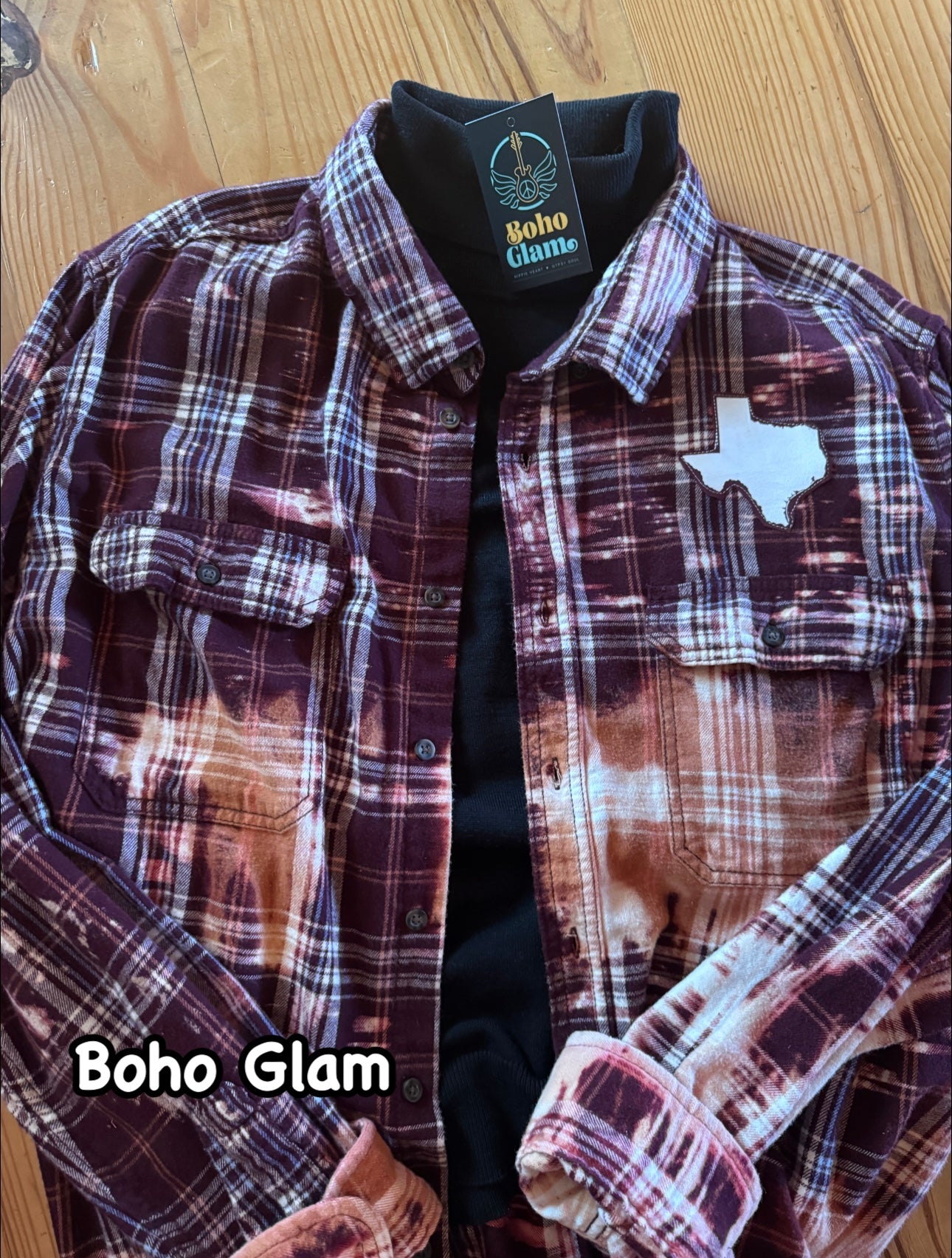 Upcycled Bleached Flannel Shacket – Texas A&M Aggies