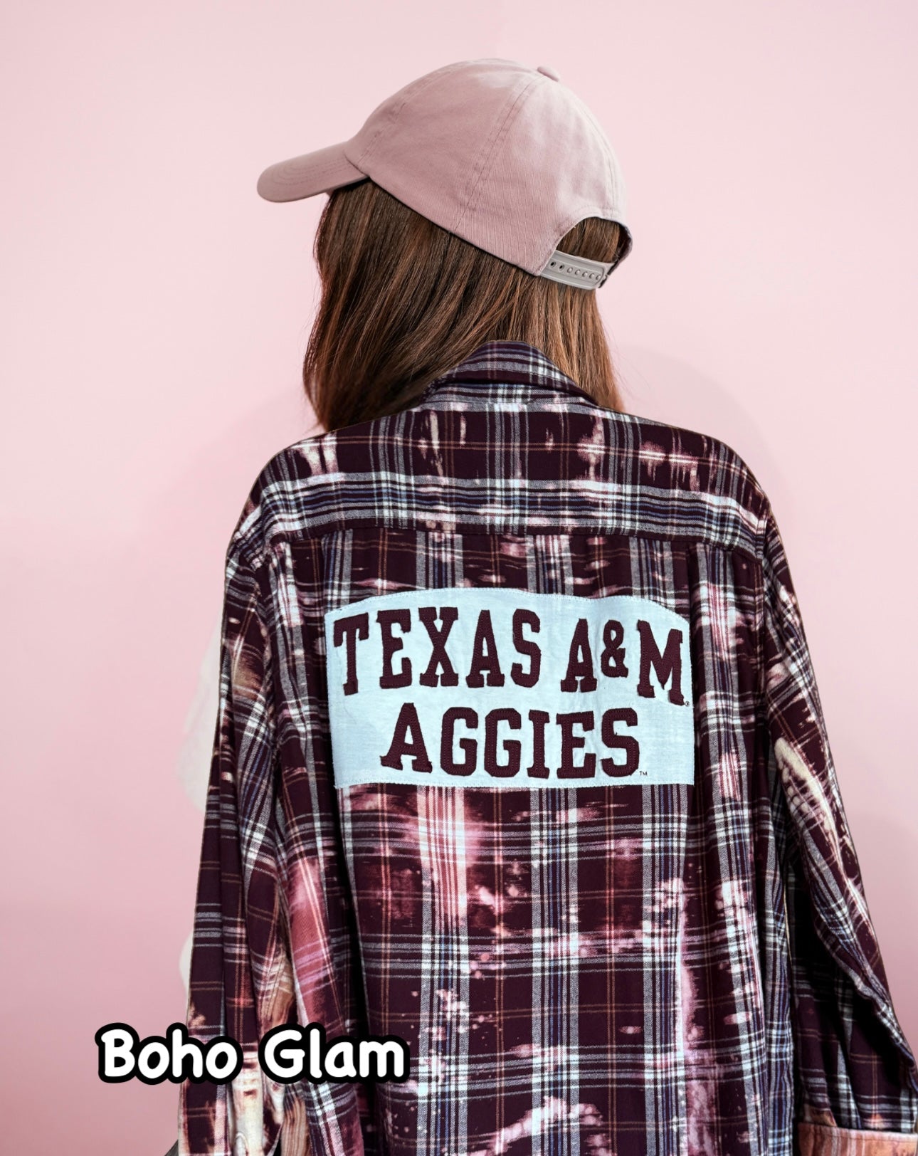 Upcycled Bleached Flannel Shacket – Texas A&M Aggies