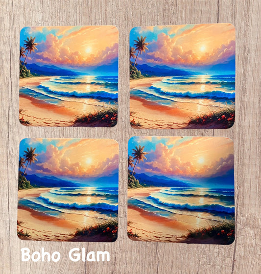 Heavenly Seashore 4pc Coaster set