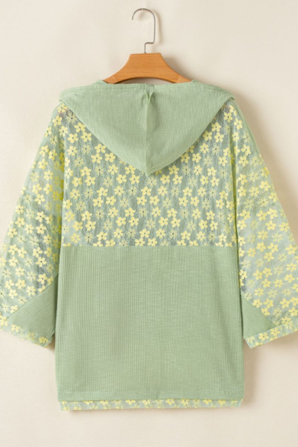 Peace Patch Batwing Sleeve Hooded Blouse