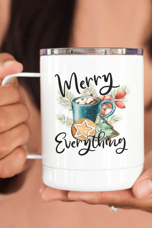 Merry Everything Christmas Travel Coffee Mug Cup