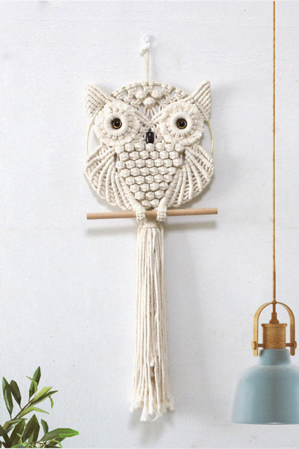 Hand-Woven Owl Macrame Wall Hanging