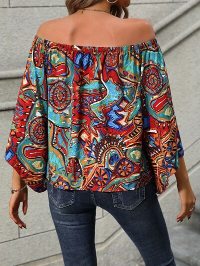 Printed Off-Shoulder Blouse